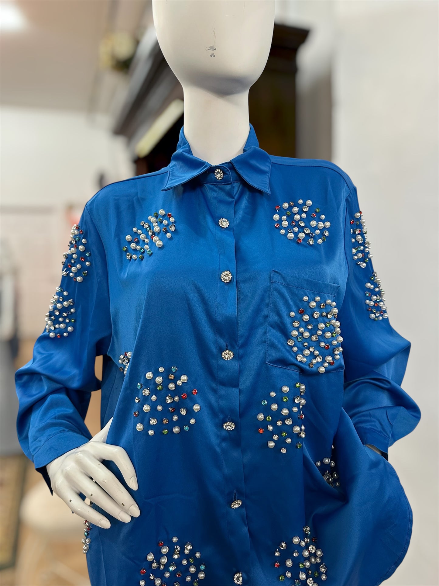 Heiress Satin Button Down