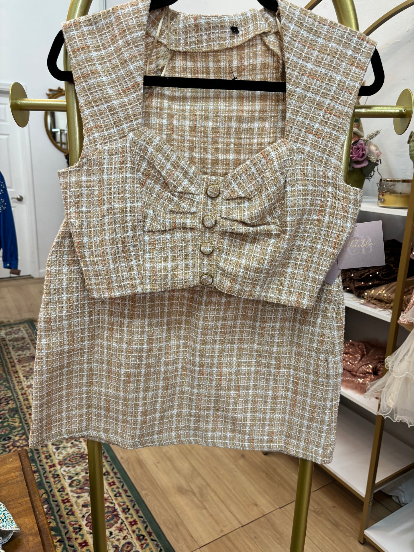 Olivia Beige Tweed Set