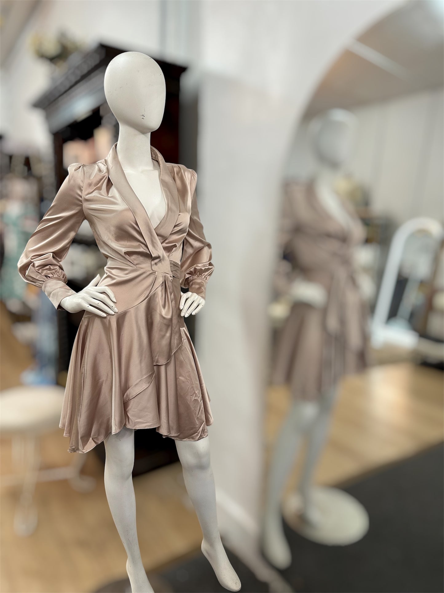 Golden Glow Satin Dress