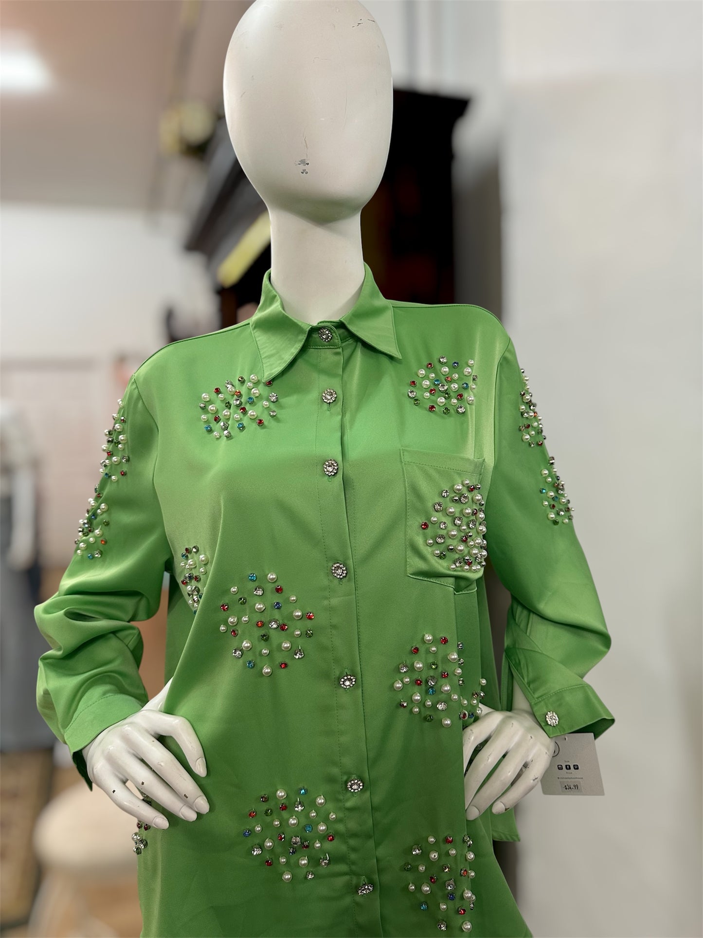 Heiress Satin Button Down