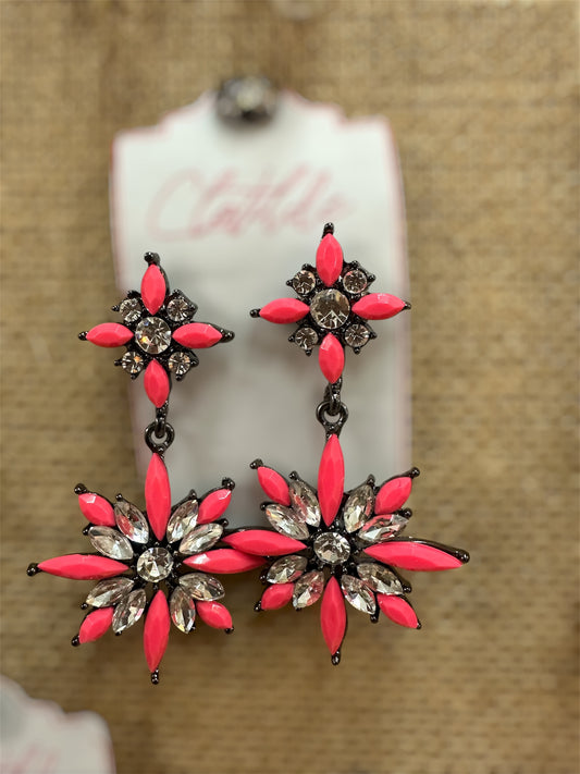 Neon Bloom Statement Earrings