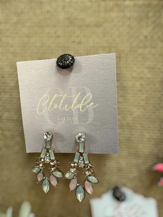 Blush Crystal Cascade Earrings