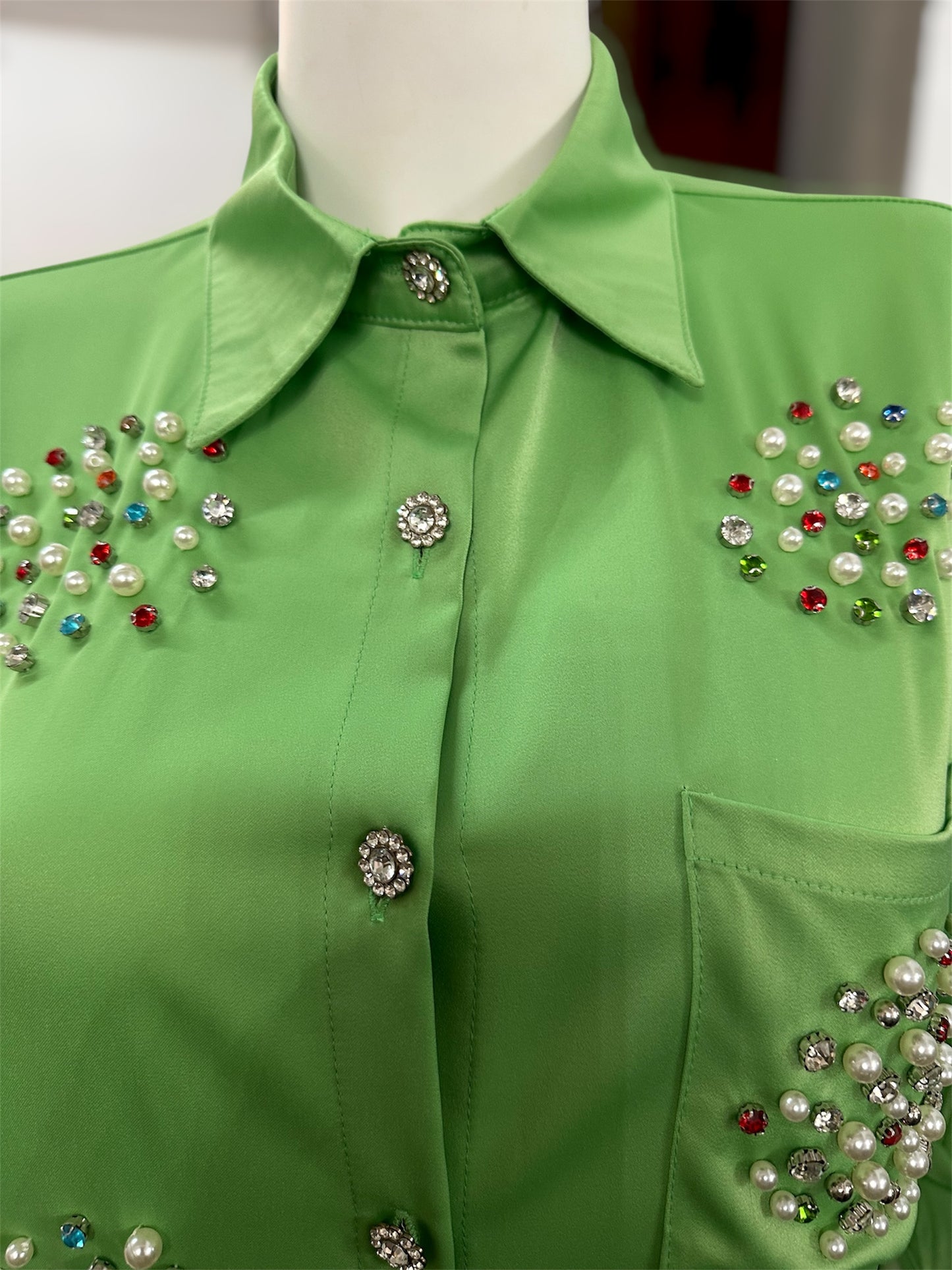 Heiress Satin Button Down