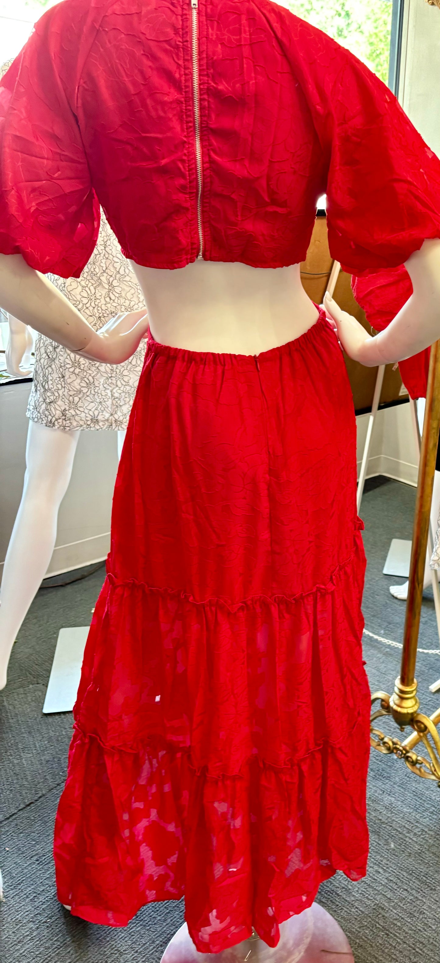 Tessa Cutout Maxi Dress - Red