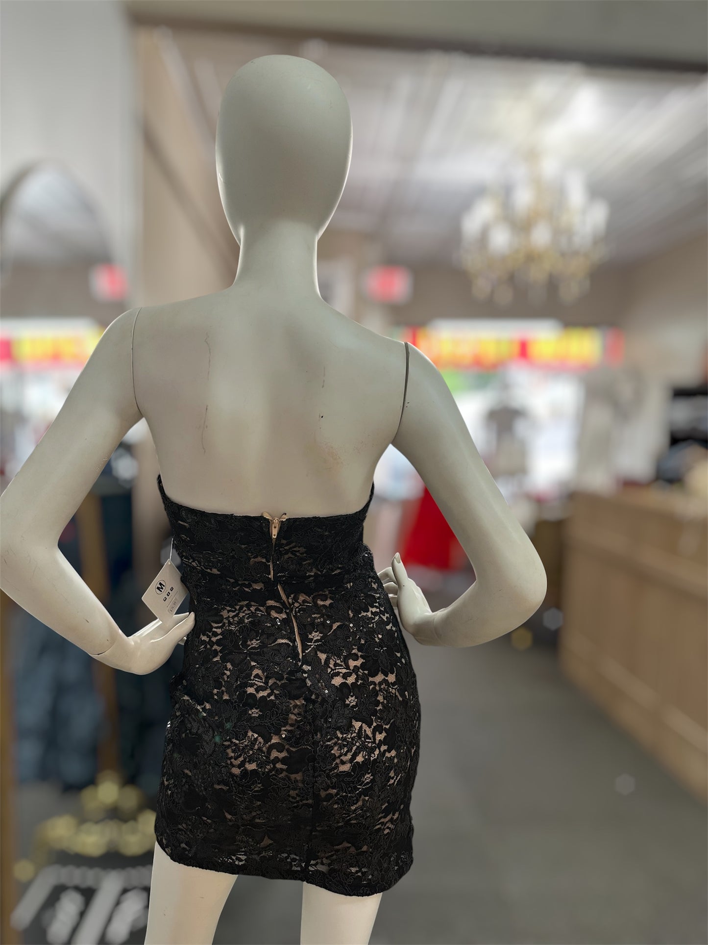 Noir Lace Mini Dress