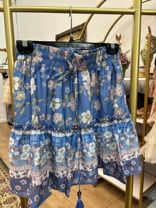 Lola Elastic Waist Tiered Floral Mini Skirt