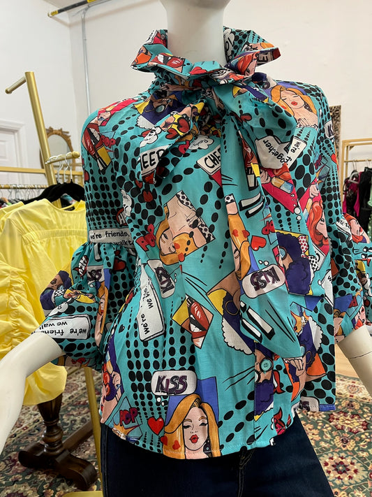 Madison 3/4 sleeve button up blouse